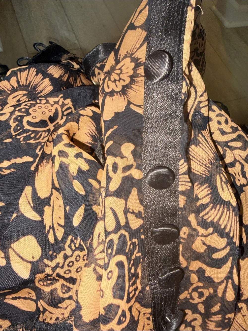 Vintage Y2K WhimsyGoth Fairy Floral Velvet Silk Burnout Kimono Cardigan Medium - Picture 11 of 12